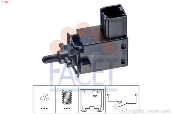 Obrázok Spínač ovládania spojky (pre tempomat) FACET Made in Italy - OE Equivalent 71242