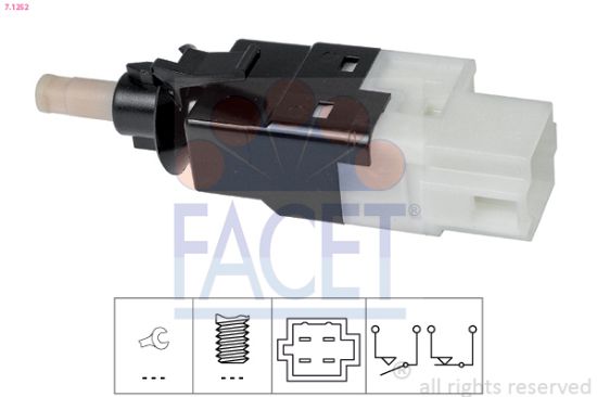 Obrázok Spínač brzdových svetiel FACET Made in Italy - OE Equivalent 71252