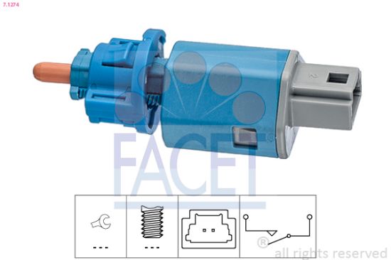 Obrázok Spínač ovládania spojky (pre tempomat) FACET Made in Italy - OE Equivalent 71274
