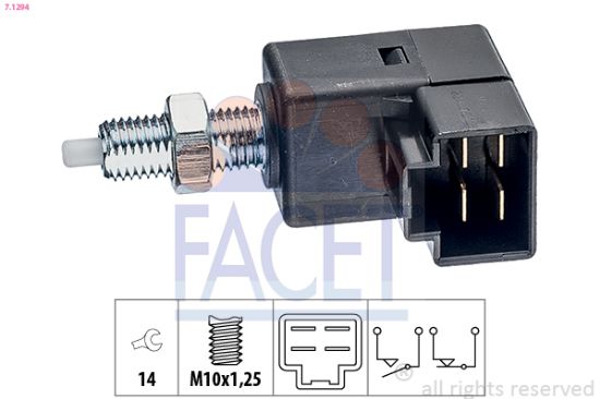 Obrázok Spínač brzdových svetiel FACET Made in Italy - OE Equivalent 71294