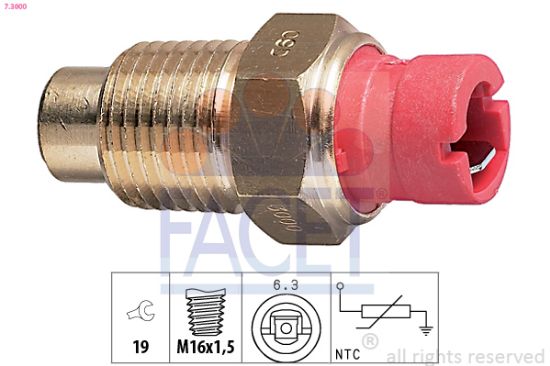 Obrázok Snímač teploty chladiacej kvapaliny FACET Made in Italy - OE Equivalent 73000