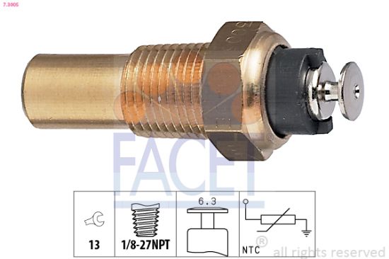 Obrázok Snímač teploty chladiacej kvapaliny FACET Made in Italy - OE Equivalent 73005