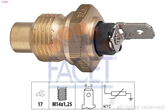 Obrázok Snímač teploty chladiacej kvapaliny FACET Made in Italy - OE Equivalent 73007