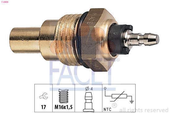 Obrázok Snímač teploty chladiacej kvapaliny FACET Made in Italy - OE Equivalent 73009