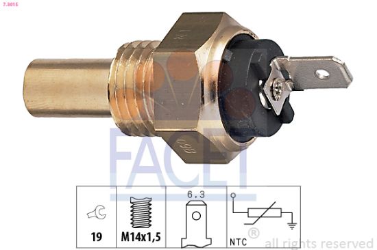 Obrázok Snímač teploty chladiacej kvapaliny FACET Made in Italy - OE Equivalent 73015