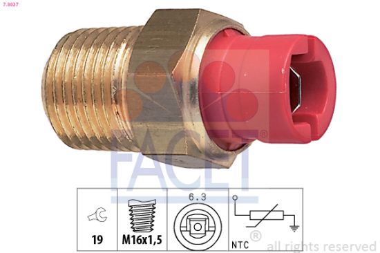 Obrázok Snímač teploty chladiacej kvapaliny FACET Made in Italy - OE Equivalent 73027