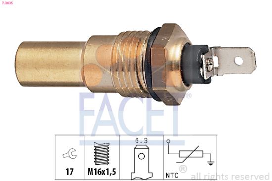 Obrázok Snímač teploty chladiacej kvapaliny FACET Made in Italy - OE Equivalent 73035