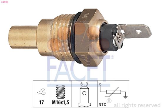 Obrázok Snímač teploty chladiacej kvapaliny FACET Made in Italy - OE Equivalent 73041
