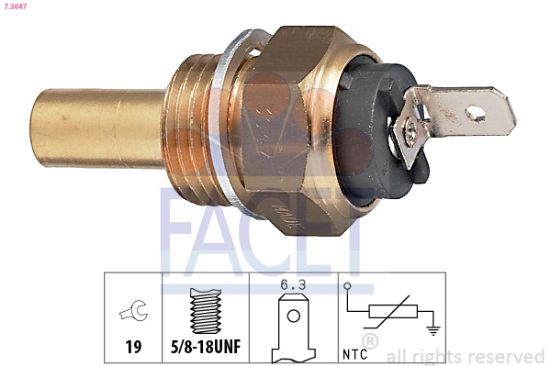 Obrázok Snímač teploty chladiacej kvapaliny FACET Made in Italy - OE Equivalent 73047