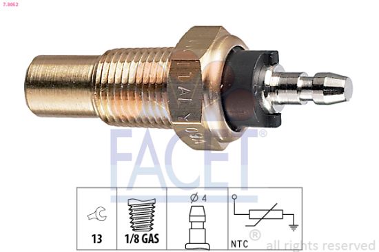 Obrázok Snímač teploty chladiacej kvapaliny FACET Made in Italy - OE Equivalent 73052