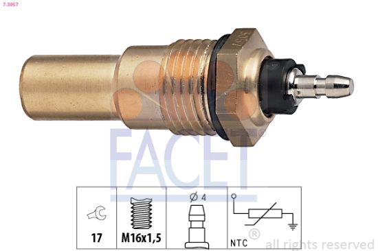 Obrázok Snímač teploty chladiacej kvapaliny FACET Made in Italy - OE Equivalent 73057