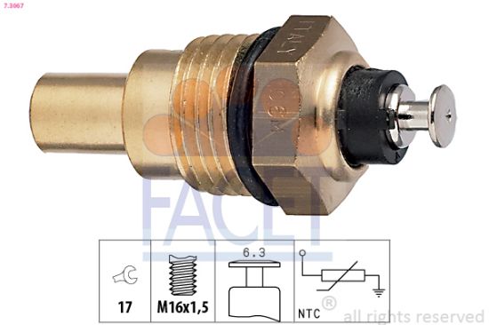 Obrázok Snímač teploty chladiacej kvapaliny FACET Made in Italy - OE Equivalent 73067