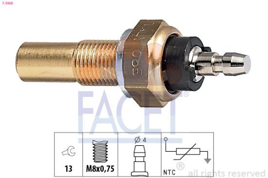 Obrázok Snímač teploty chladiacej kvapaliny FACET Made in Italy - OE Equivalent 73068