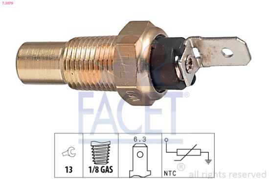 Obrázok Snímač teploty chladiacej kvapaliny FACET Made in Italy - OE Equivalent 73079