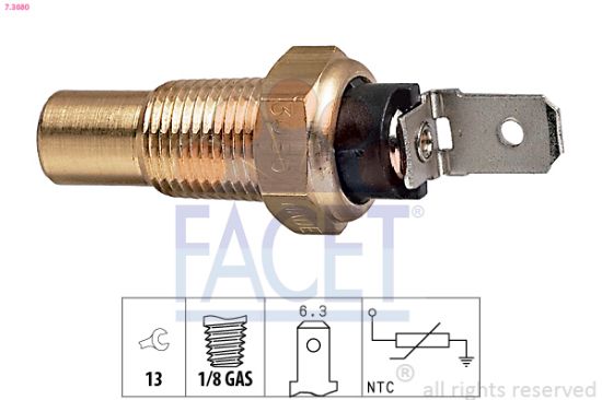 Obrázok Snímač teploty chladiacej kvapaliny FACET Made in Italy - OE Equivalent 73080