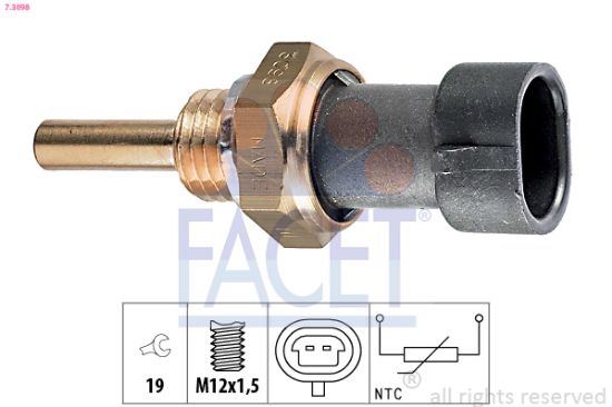 Obrázok Snímač teploty oleja FACET Made in Italy - OE Equivalent 73098