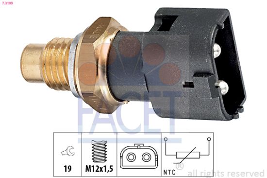 Obrázok Snímač teploty chladiacej kvapaliny FACET Made in Italy - OE Equivalent 73109