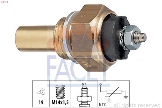 Obrázok Snímač teploty chladiacej kvapaliny FACET Made in Italy - OE Equivalent 73112