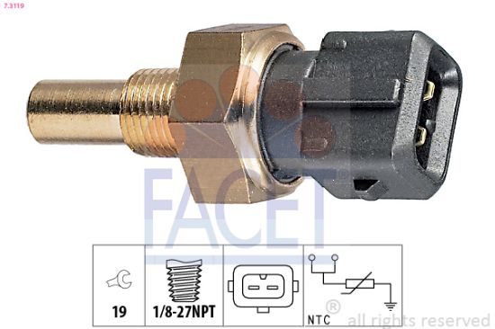 Obrázok Snímač teploty chladiacej kvapaliny FACET Made in Italy - OE Equivalent 73119