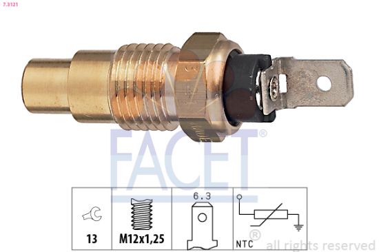 Obrázok Snímač teploty chladiacej kvapaliny FACET Made in Italy - OE Equivalent 73121