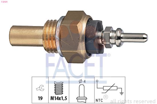 Obrázok Snímač teploty chladiacej kvapaliny FACET Made in Italy - OE Equivalent 73131