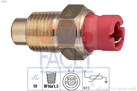 Obrázok Snímač teploty chladiacej kvapaliny FACET Made in Italy - OE Equivalent 73132