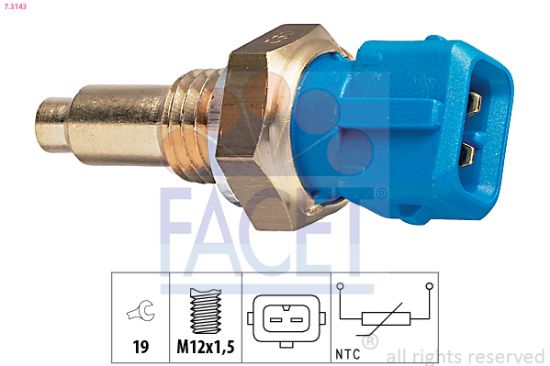 Obrázok Snímač teploty chladiacej kvapaliny FACET Made in Italy - OE Equivalent 73143