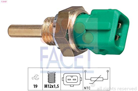 Obrázok Snímač teploty chladiacej kvapaliny FACET Made in Italy - OE Equivalent 73147