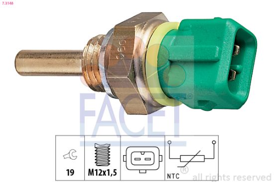 Obrázok Snímač teploty chladiacej kvapaliny FACET Made in Italy - OE Equivalent 73148