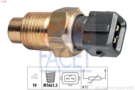 Obrázok Snímač teploty chladiacej kvapaliny FACET Made in Italy - OE Equivalent 73160