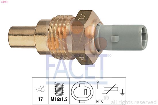 Obrázok Snímač teploty chladiacej kvapaliny FACET Made in Italy - OE Equivalent 73161
