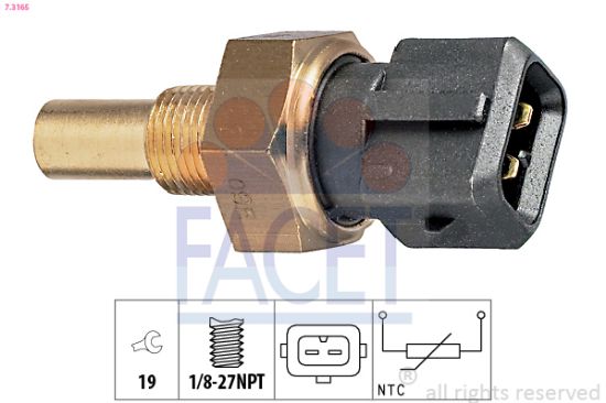 Obrázok Snímač teploty chladiacej kvapaliny FACET Made in Italy - OE Equivalent 73165