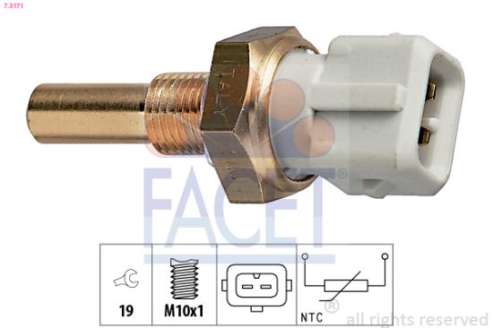 Obrázok Snímač teploty chladiacej kvapaliny FACET Made in Italy - OE Equivalent 73171