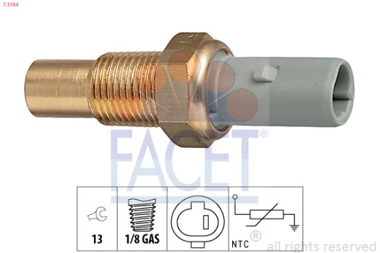 Obrázok Snímač teploty chladiacej kvapaliny FACET Made in Italy - OE Equivalent 73184