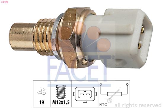 Obrázok Snímač teploty oleja FACET Made in Italy - OE Equivalent 73191