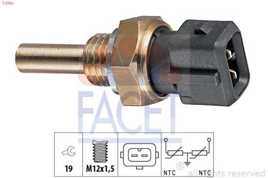 Obrázok Snímač teploty chladiacej kvapaliny FACET Made in Italy - OE Equivalent 73192