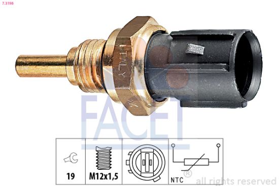 Obrázok Snímač teploty oleja FACET Made in Italy - OE Equivalent 73198