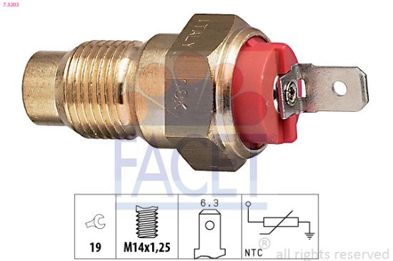 Obrázok Snímač teploty chladiacej kvapaliny FACET Made in Italy - OE Equivalent 73203