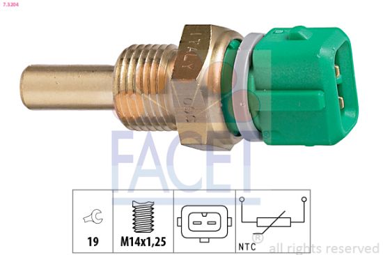 Obrázok Snímač teploty chladiacej kvapaliny FACET Made in Italy - OE Equivalent 73204