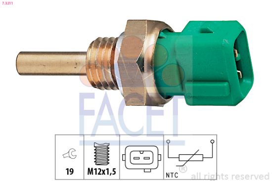 Obrázok Snímač teploty chladiacej kvapaliny FACET Made in Italy - OE Equivalent 73211