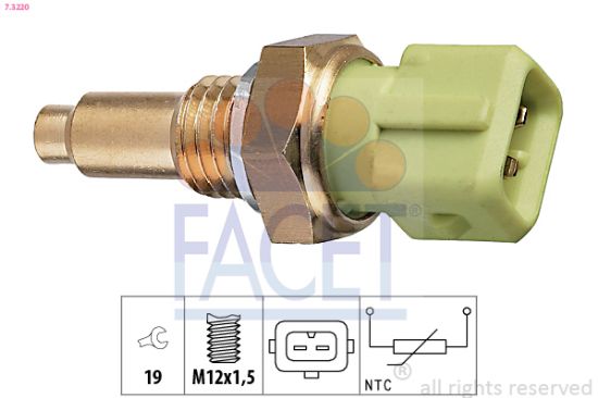 Obrázok Snímač teploty chladiacej kvapaliny FACET Made in Italy - OE Equivalent 73220