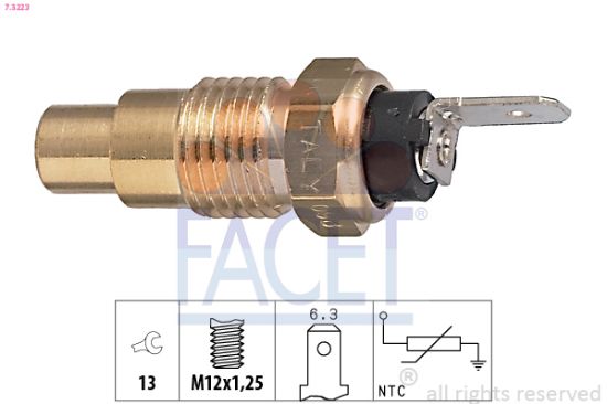 Obrázok Snímač teploty chladiacej kvapaliny FACET Made in Italy - OE Equivalent 73223