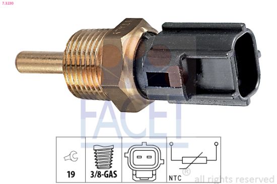 Obrázok Snímač teploty chladiacej kvapaliny FACET Made in Italy - OE Equivalent 73230