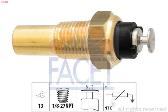 Obrázok Snímač teploty chladiacej kvapaliny FACET Made in Italy - OE Equivalent 73235