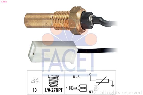 Obrázok Snímač teploty oleja FACET Made in Italy - OE Equivalent 73250