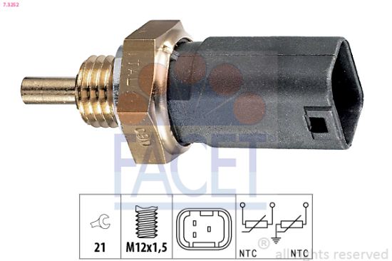 Obrázok Snímač teploty chladiacej kvapaliny FACET Made in Italy - OE Equivalent 73252