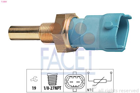 Obrázok Snímač teploty chladiacej kvapaliny FACET Made in Italy - OE Equivalent 73263