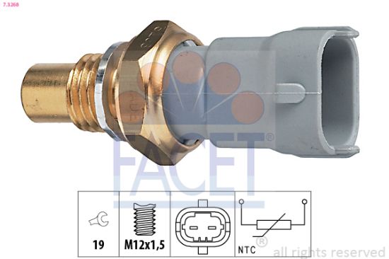 Obrázok Snímač teploty chladiacej kvapaliny FACET Made in Italy - OE Equivalent 73268