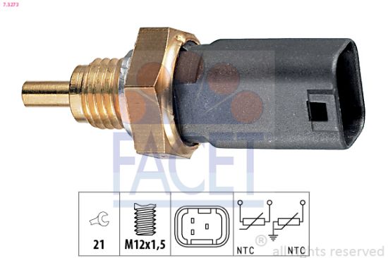 Obrázok Snímač teploty chladiacej kvapaliny FACET Made in Italy - OE Equivalent 73273