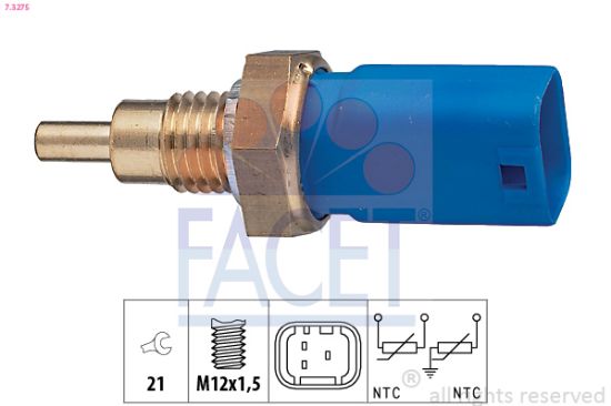 Obrázok Snímač teploty chladiacej kvapaliny FACET Made in Italy - OE Equivalent 73275